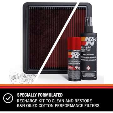 K&N Air Filter Cleaning Kit: Aerosol Filter Cleaner and Oil Kit; Restores Engine Air Filter Performance; Service Kit-99-5000, Multi