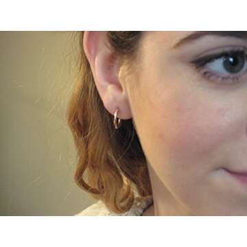 14K Gold Real Endless Hoop Earrings, (1.5mm Tube)