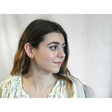 14K Gold Real Endless Hoop Earrings, (1.5mm Tube)