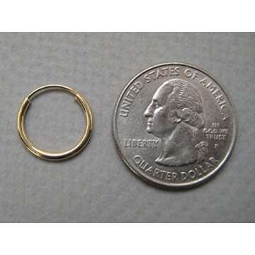 14K Gold Real Endless Hoop Earrings, (1.5mm Tube)