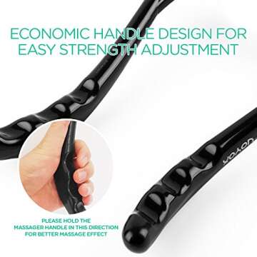 VOYOR Neck Massager Shiatsu Deep Tissue Dual Trigger Point Shoulder Massager for Pain Relief, Ergonomic Handle Design, Lightweight & Portable MS110