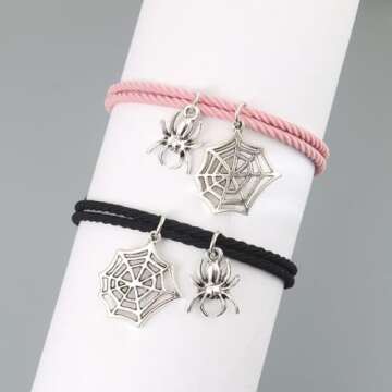SacXand Spider Hero Matching Bracelets For Couples Best Friend Bff Friendship Relationship Bracelets For Women Girl Cord String Rope Braided Bracelet Christmas Valentines Gifts