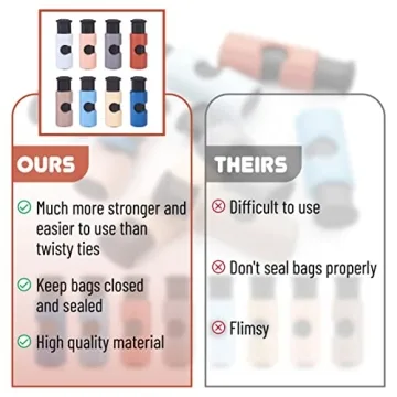 Mr. Pen Bag Clips - 8 Pack Easy Squeeze Closure