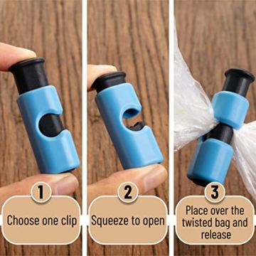 Mr. Pen Bag Clips - 8 Pack Easy Squeeze Closure