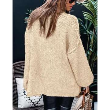PRETTYGARDEN Women's Winter Turtleneck Oversized Sweaters Long Sleeve Chunky Knit Slouchy Pullover S...