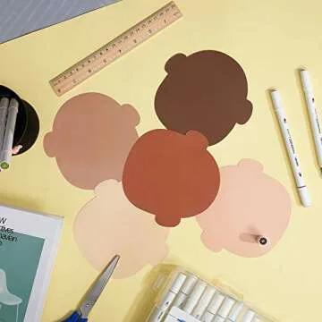 50 Pcs Face Multicultural Creative Cut Outs Face Shape Paper Cutouts for Children to Design and Decorate, Craft Group Projects, Unity in Diversity Craft Projects, 5.5 Inch