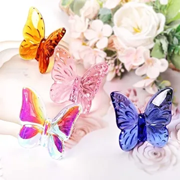 LONGWIN Crystal Butterfly Figurine - Elegant Home Decor