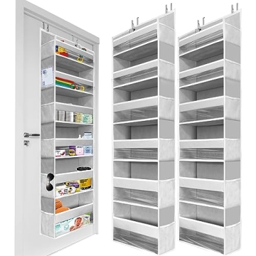 HOMELUX THEORY 2 PC Heavy Duty Over the Door Organizer 55x14x6.7, 6 Large Front & 12 Side Pockets, H...