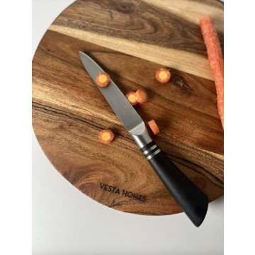 Vesta Homes Wooden Round Cutting Board/Chopping, Serving Board, Platter for Vegetables, Fruits, Cheese, Pizza and Charcuterie | Natural Acacia Wood | 11.5*11.5 Inches | Handcrafted in India