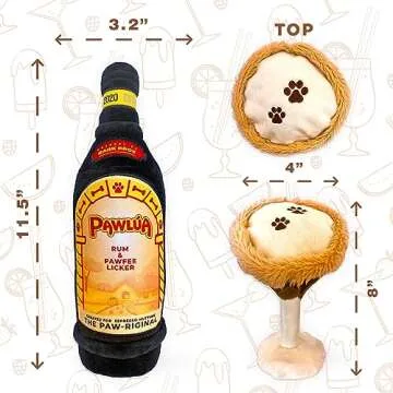 Bark Bros - Liquor Bottle Dog Toy - Plush Squeaky Dog Toys Funny Drink Parody - Alcohol Dog Toy - Do...