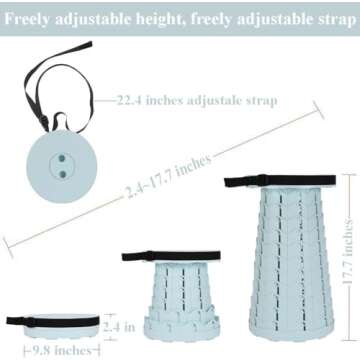 Fishboy Upgraded Collapsible Stool, 400lbs Max Weight, Lightweight But Sturdy, Portable Retractable ...