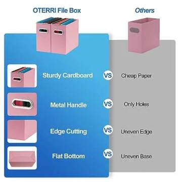 Sturdy Collapsible File Organizer in Pink for All Spaces