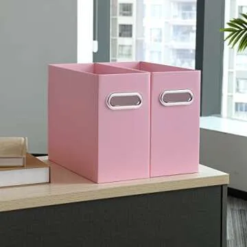 Sturdy Collapsible File Organizer in Pink for All Spaces