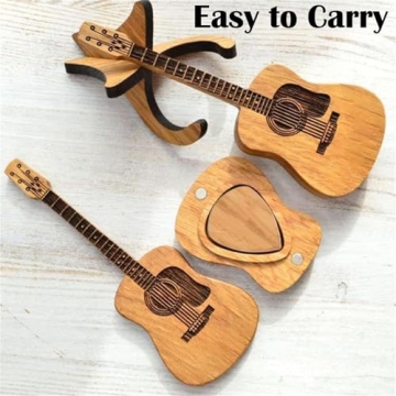 Sherum Strumbox Wooden Guitar Pick Box & Picks