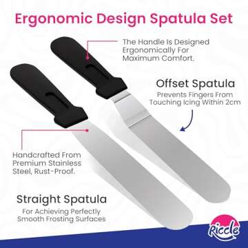 Riccle 94 pcs Cake Decorating Kit with Turntable and Tools