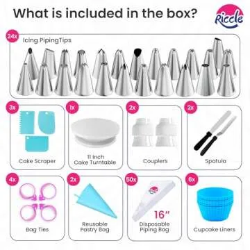 Riccle 94 pcs Cake Decorating Kit with Turntable and Tools