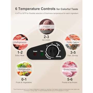 Bodacious 3.5 cuft Chest Freezer - Compact, Energy-Efficient, Quiet Small Deep Freezer with Adjustable Temperature for Apartments and RVs