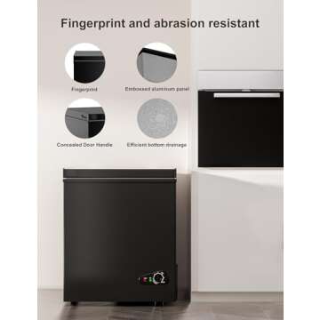 Bodacious 3.5 cuft Chest Freezer - Compact, Energy-Efficient, Quiet Small Deep Freezer with Adjustable Temperature for Apartments and RVs