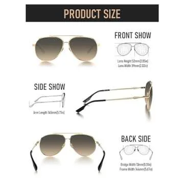 LUENX Aviator Polarized Sunglasses - UV400 Protection