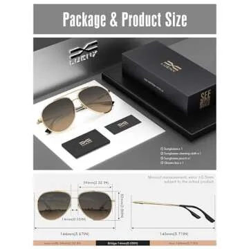 LUENX Aviator Polarized Sunglasses - UV400 Protection