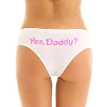 zdhoor Woman Yes Daddy Prints Naughty Panties Underwear Low Rise Bikini Briefs Thong Boyshorts