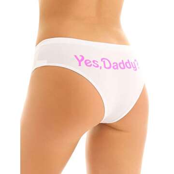 zdhoor Woman Yes Daddy Prints Naughty Panties Underwear Low Rise Bikini Briefs Thong Boyshorts