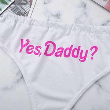 zdhoor Woman Yes Daddy Prints Naughty Panties Underwear Low Rise Bikini Briefs Thong Boyshorts
