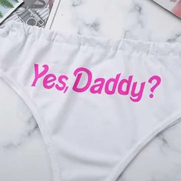 zdhoor Woman Yes Daddy Prints Naughty Panties Underwear Low Rise Bikini Briefs Thong Boyshorts