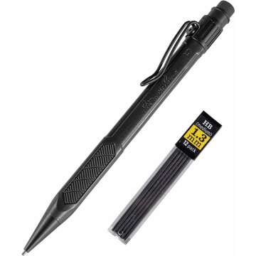 Rite in the Rain Weatherproof Mechanical Pencil - Black, 1.3mm Dark Lead + 12 Refills