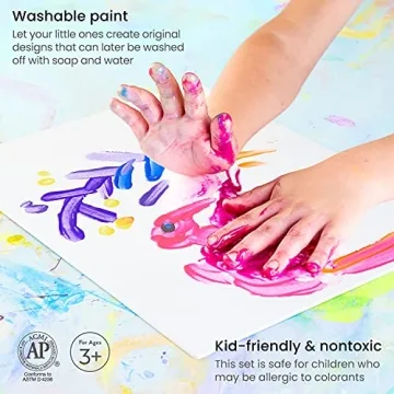 ARTEZA 16 Kids Tempera Paint Set Non-Toxic Washable Art Supply