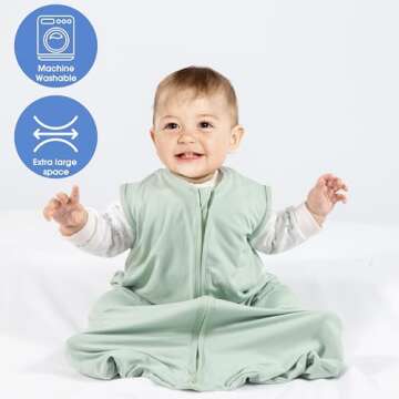 GUNTAIL Baby Sleep Sack 6-12 Months Baby Wearable Blanket 100% Rayon Cotton 2-Way Zipper Toddler Sle...