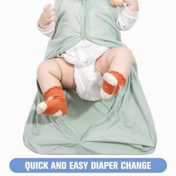 GUNTAIL Baby Sleep Sack 6-12 Months Baby Wearable Blanket 100% Rayon Cotton 2-Way Zipper Toddler Sleeping Sack，Comfy Soft Lightweight TOG 0.3
