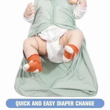 GUNTAIL Baby Sleep Sack 6-12 Months Baby Wearable Blanket 100% Rayon Cotton 2-Way Zipper Toddler Sleeping Sack，Comfy Soft Lightweight TOG 0.3