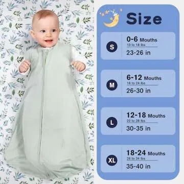 GUNTAIL Baby Sleep Sack 6-12 Months Baby Wearable Blanket 100% Rayon Cotton 2-Way Zipper Toddler Sleeping Sack，Comfy Soft Lightweight TOG 0.3