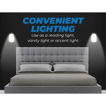 Westek LED Battery Operated 2 Pack - 4 Hour Auto Shut-Off Wireless Wall Sconce, 100 Lumens - Easy Install Battery Powered Sconce Light - Plastic with Matte Black Finish