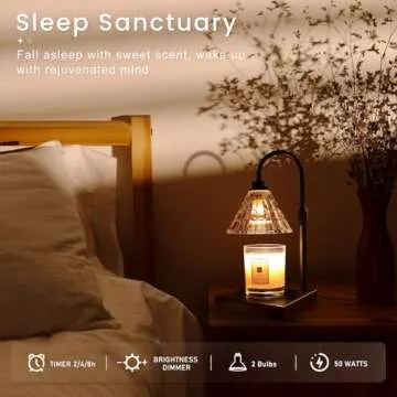 MAKYTWOW Candle Warmer Lamp with Dimmer, 2H/4H/8H Timer, Compatible with Yankee Candle Large Jar Candle, Home Decor Gift for her, Birthday Gift for mom, Home Scented Jar Candles Heater,Black