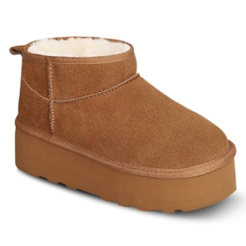 WICDIC Women's Platform Mini Boot - Cozy Winter Ankle Boot