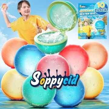SOPPYCID 12Pcs Reusable Water Balloon Pool Toys,Refillable Magnetic Water Ball for Beach,Quick Fill ...