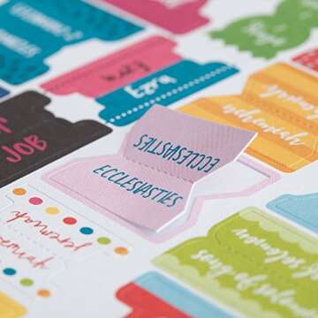 Illustrated Faith Bible Book Tabs - Beautiful Cardstock Stickers