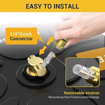 EVEAGE 18" Pressure Washer Surface Cleaner Attachment with Wheels, 4000 PSI Power Washer Accessory with 1/4" Quick-Connect, 2 Extension Wand for Driveways Sidewalks Patios Cleaning, BK18