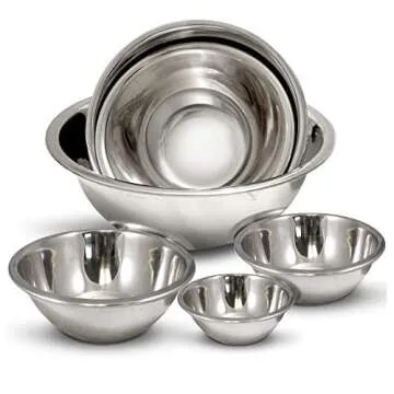 HOMEARRAY Stainless Steel Mixing Bowls (Set of 6) - Mirror finish for Easy to Clean kitchen bowls, Nesting Bowls for Space Saving Storage, Ideal For Cooking, Baking, Serving,Prepping.