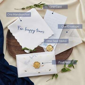 Mother of the Bride Gifts Happy Tears Wedding Handkerchief Something Blue for Bride on Wedding Day (...
