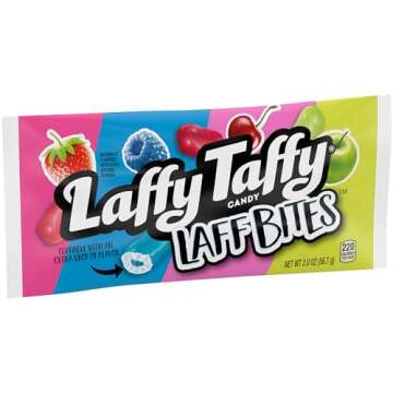 Laffy Taffy Candy, Laff Bites, Assorted Fruit Flavors, 2 Ounce Bags (Pack of 24)