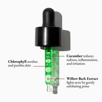 A | N Skin & Beauty Chlorophyll Correction Serum - Cruelty-Free Face Serum with Vitamin C, Hyaluroni...