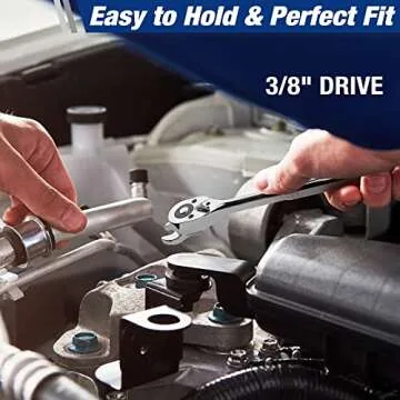 WORKPRO 3/8" Drive Crowfoot Wrench Set, 10-Piece SAE Crowfoot Wrench with Clip-on Organizer, 3/8”-1”, Great for Automotive Repair Work Hard-To-Reach Areas