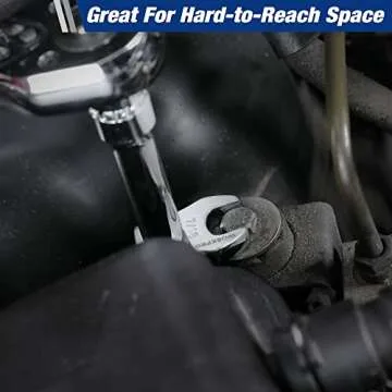 WORKPRO 3/8" Drive Crowfoot Wrench Set, 10-Piece SAE Crowfoot Wrench with Clip-on Organizer, 3/8”-1”, Great for Automotive Repair Work Hard-To-Reach Areas