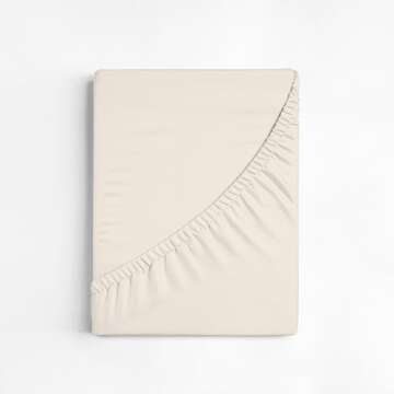 Purity Home 144TC Organic 100% Cotton Percale Sheet Set, with Elasticized Deep Pockets, Eco-Friendly & Breathable, 4 Piece Cooling Bed Sheet Set, Bedding Sheets