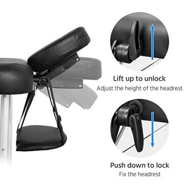 Yaheetech Adjustable Portable Massage Table for Salon Spa Home