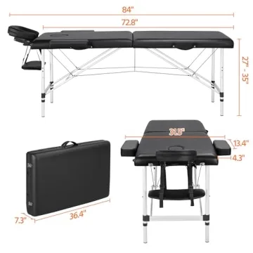 Yaheetech Adjustable Portable Massage Table for Salon Spa Home