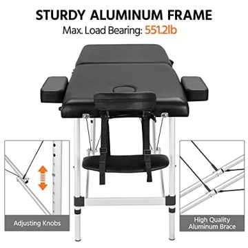 Yaheetech Adjustable Portable Massage Table for Salon Spa Home